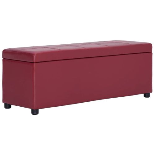 Banc Banquette Avec Compartiment De Rangement 116 Cm Bordeaux Simili 02_0010978