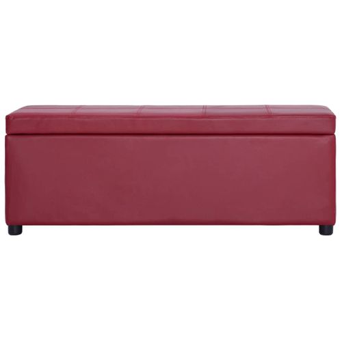 Banc Banquette Avec Compartiment De Rangement 116 Cm Bordeaux Simili 02_0010978