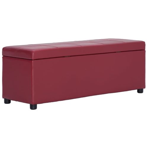 Banc Banquette Avec Compartiment De Rangement 116 Cm Bordeaux Simili 02_0010978