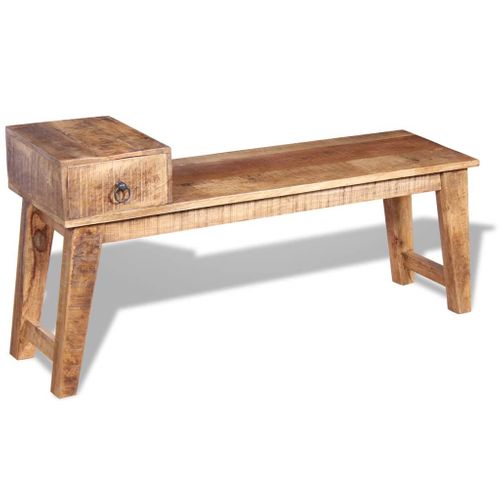 Banc Banquette Avec Tiroir 120 X 36 X 60 Cm Bois De Manguier Massif Marron 02_0011012