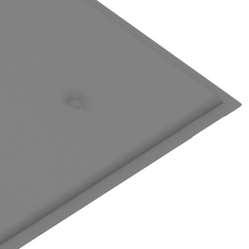 Banc De Jardin Meuble De Patio D'extérieur Terrasse Avec Coussin Gris 120 Cm Bois De