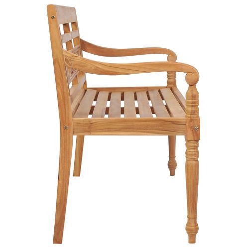 Banc De Jardin Meuble De Patio D'extérieur Terrasse Avec Coussin Rouge 120 Cm Bois De