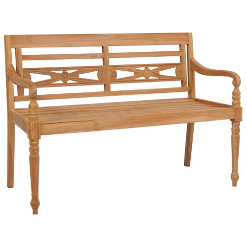 Banc De Jardin Meuble De Patio D'extérieur Terrasse Avec Coussin Rouge 120 Cm Bois De