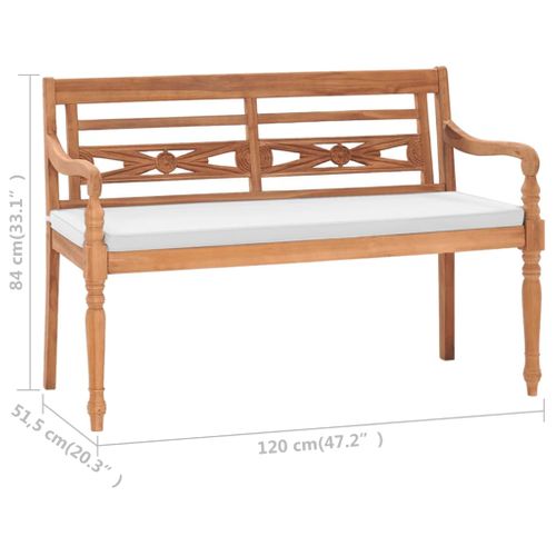 Banc De Jardin Meuble De Patio D'extérieur Terrasse Avec Coussins120 X 51,5 X 84 Cm
