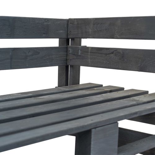 Banc De Jardin Meuble De Patio D'extérieur Terrasse D'angle 110 X 65 X 55 Cm Palette De Jardin
