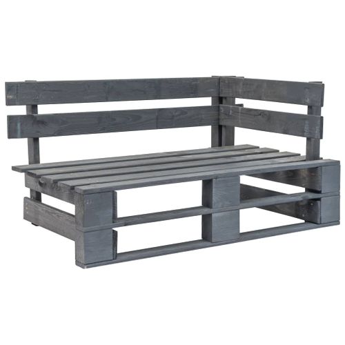 Banc De Jardin Meuble De Patio D'extérieur Terrasse D'angle 110 X 65 X 55 Cm Palette De Jardin