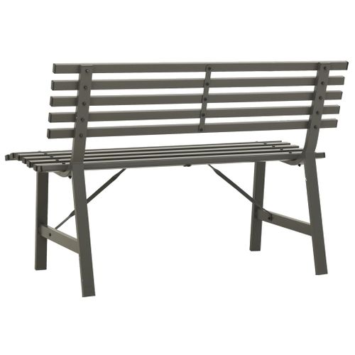Banc De Jardin Meuble De Patio D'extérieur Terrasse 110 X 59 X 76,5 Cm Acier Noir 02_