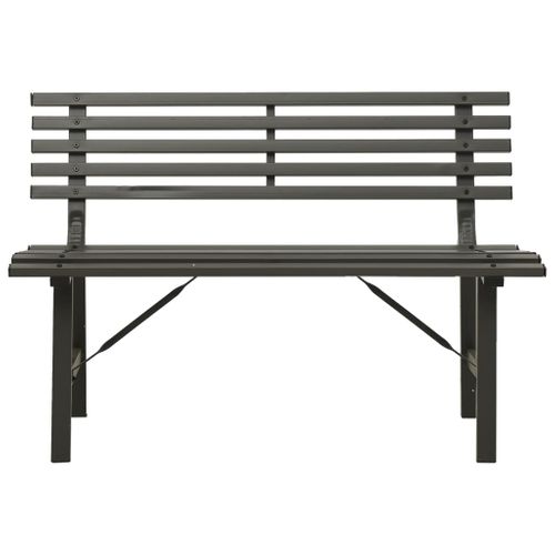 Banc De Jardin Meuble De Patio D'extérieur Terrasse 110 X 59 X 76,5 Cm Acier Noir 02_