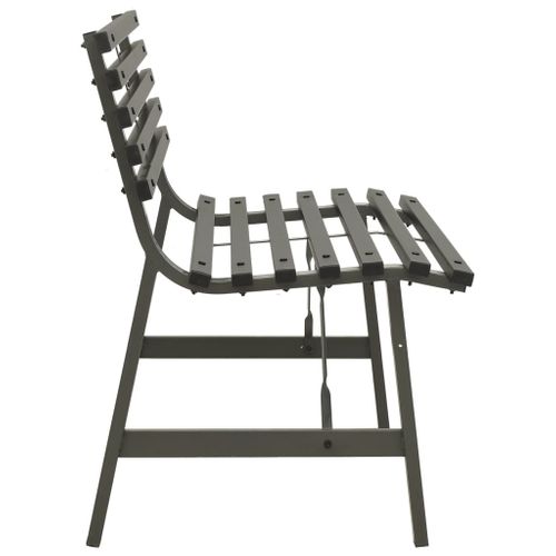 Banc De Jardin Meuble De Patio D'extérieur Terrasse 110 X 59 X 76,5 Cm Acier Noir 02_