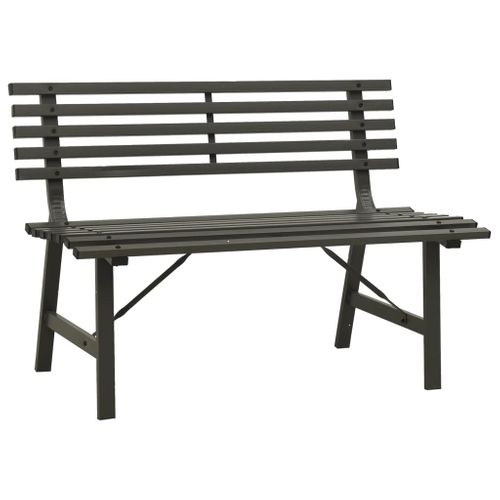 Banc De Jardin Meuble De Patio D'extérieur Terrasse 110 X 59 X 76,5 Cm Acier Noir 02_