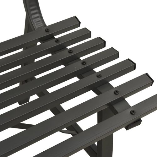 Banc De Jardin Meuble De Patio D'extérieur Terrasse 110 X 59 X 76,5 Cm Acier Noir 02_