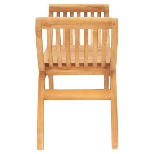 Banc De Jardin Meuble De Patio D'extérieur Terrasse 120 X 35 X 55 Cm Bois De Teck Sol