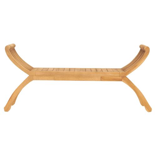 Banc De Jardin Meuble De Patio D'extérieur Terrasse 120 X 35 X 55 Cm Bois De Teck Sol