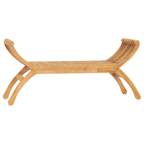 Banc De Jardin Meuble De Patio D'extérieur Terrasse 120 X 35 X 55 Cm Bois De Teck Sol