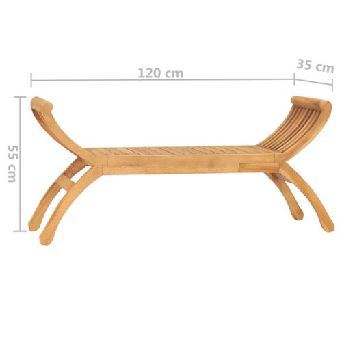 Banc De Jardin Meuble De Patio D'extérieur Terrasse 120 X 35 X 55 Cm Bois De Teck Sol