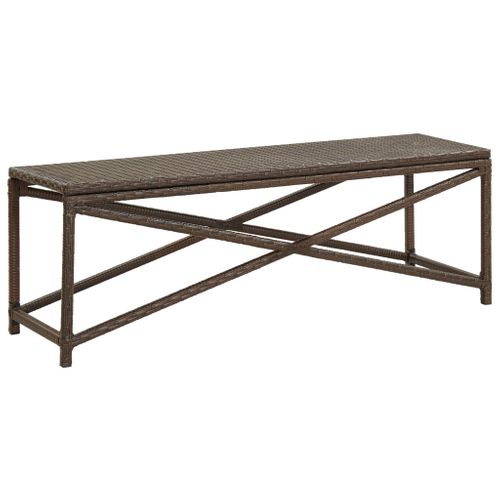 Banc De Jardin Meuble De Patio D'extérieur Terrasse 120 Cm Résine Tressée Marron 02_0