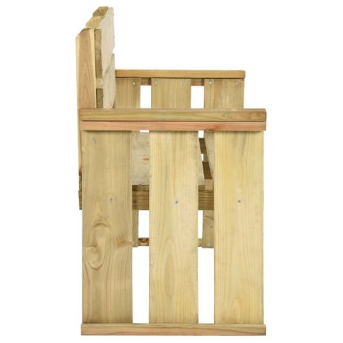 Banc De Jardin Meuble De Patio D'extérieur Terrasse 121 Cm Bois De Pin Imprégné 02_00