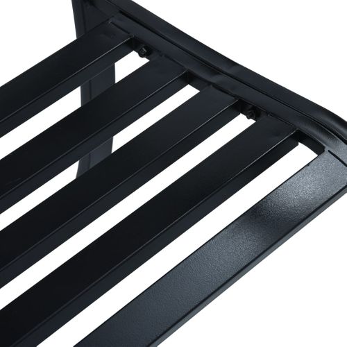 Banc De Jardin Meuble De Patio D'extérieur Terrasse 125 Cm Noir Acier 02_0011233