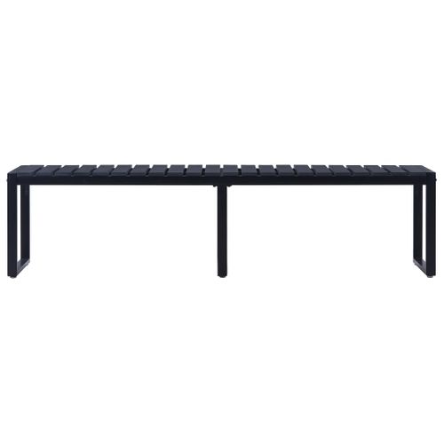 Banc De Jardin Meuble De Patio D'extérieur Terrasse 180 Cm Panneau Ps Noir 02_0011276