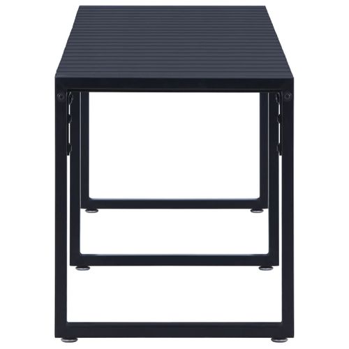 Banc De Jardin Meuble De Patio D'extérieur Terrasse 180 Cm Panneau Ps Noir 02_0011276