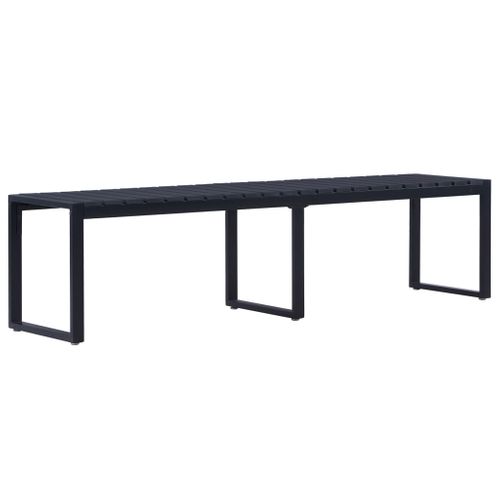 Banc De Jardin Meuble De Patio D'extérieur Terrasse 180 Cm Panneau Ps Noir 02_0011276