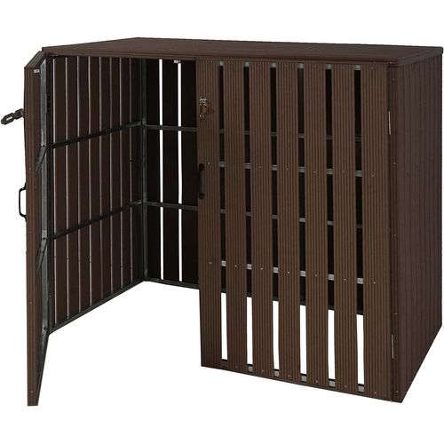 Abri De Poubelles Extérieur Conteneurs à Ordures Jusqu'à 4 Bacs 115x140x100 Cm En Métal Aspect Boi
