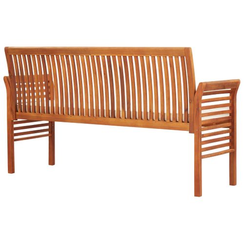 Banc De Jardin Meuble De Patio D'extérieur Terrasse 3 Places Avec Coussin 150 X 60 X 90 Cm Bois