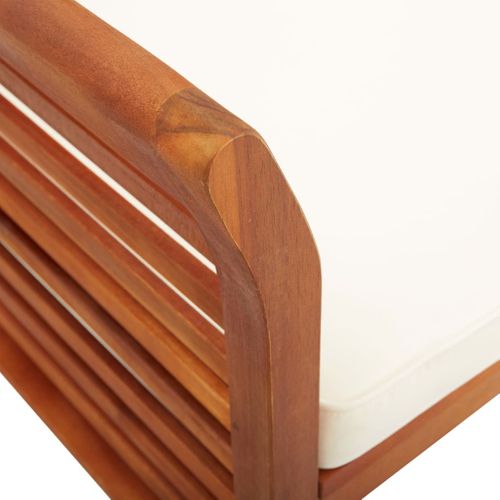 Banc De Jardin Meuble De Patio D'extérieur Terrasse 3 Places Avec Coussin 150 X 60 X 90 Cm Bois