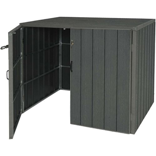 Abri De Poubelles Extérieur Conteneurs à Ordures Jusqu'à 4 Bacs 117x142x102 Cm Aspect Bois Métal E