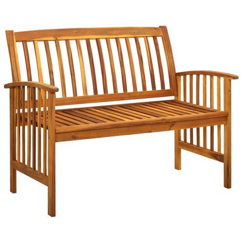 Banc De Jardin Meuble De Patio D'extérieur Terrasse Avec Coussin 119 X 64 X 90 Cm Bois Solide
