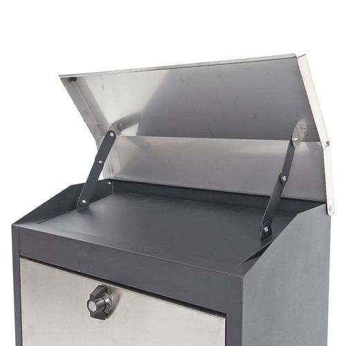 Boîte Aux Lettres XXL Verrouillable Enduit De Poudre 52x44x25cm Acier Inoxydable Noir 04_0001341