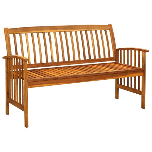 Banc De Jardin Meuble De Patio D'extérieur Terrasse Avec Coussin 147 Cm Bois D'acacia
