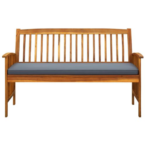 Banc De Jardin Meuble De Patio D'extérieur Terrasse Avec Coussin 147 Cm Bois D'acacia