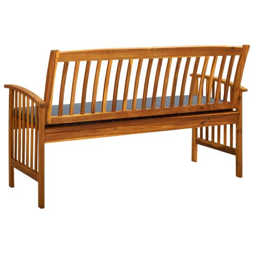 Banc De Jardin Meuble De Patio D'extérieur Terrasse Avec Coussin 147 Cm Bois D'acacia