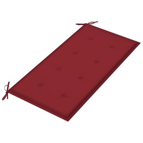 Banc De Jardin Meuble De Patio D'extérieur Terrasse Avec Coussin Rouge Bordeaux 112 X 55 X 94 Cm