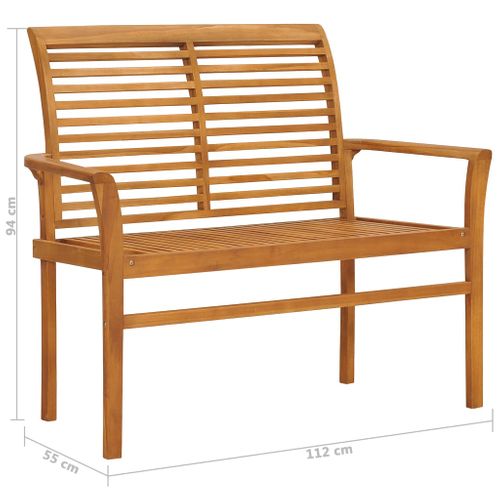 Banc De Jardin Meuble De Patio D'extérieur Terrasse Avec Coussin Rouge Bordeaux 112 X 55 X 94 Cm