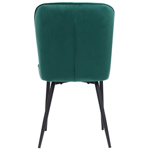 Ensemble De 6 Chaises Moderne De Salle à Manger Rembourrée Avec Dossier, Assise En Velours Vert Fon