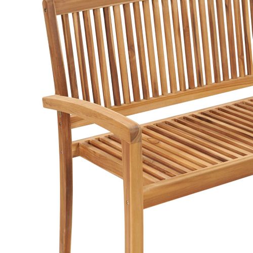 Banc De Jardin Meuble De Patio D'extérieur Terrasse Empilable Et Coussin 128,5 X 57,5