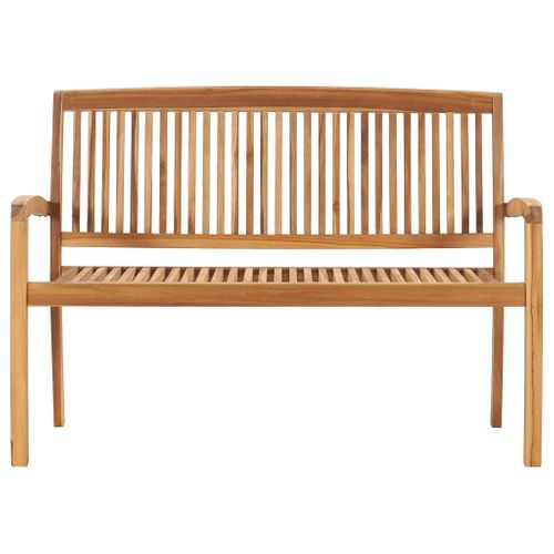 Banc De Jardin Meuble De Patio D'extérieur Terrasse Empilable Et Coussin 128,5 X 57,5 X 90 Cm Bois