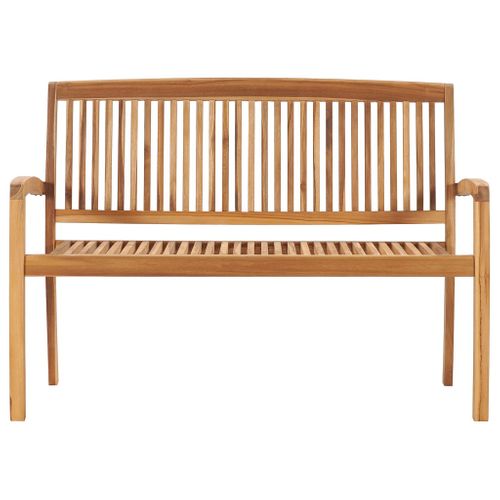 Banc De Jardin Meuble De Patio D'extérieur Terrasse Empilable Et Coussin Bleu 128,5 X