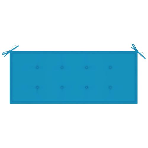 Banc De Jardin Meuble De Patio D'extérieur Terrasse Empilable Et Coussin Bleu 128,5 X