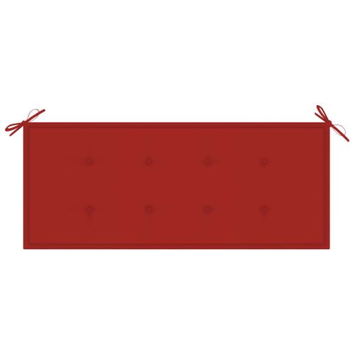 Banc De Jardin Meuble De Patio D'extérieur Terrasse Empilable Et Coussin Rouge 128,5