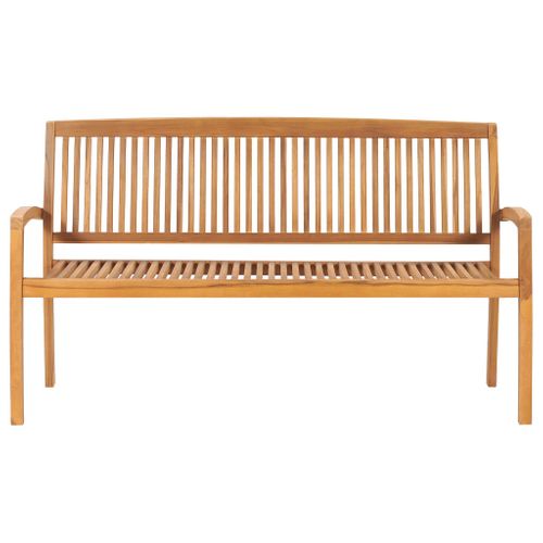 Banc De Jardin Meuble De Patio D'extérieur Terrasse Empilable Et Coussin 159 Cm Bois