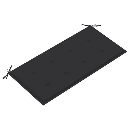Banc De Jardin Meuble De Patio D'extérieur Terrasse Et Coussin Anthracite 112 Cm Bois De Teck