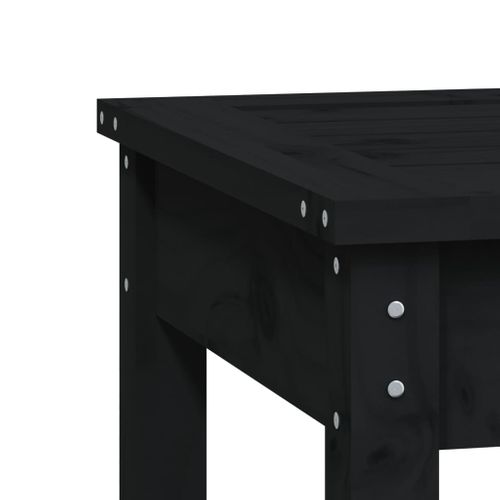 Banc De Jardin Meuble De Patio D'extérieur Terrasse Noir 80 X 44 X 45 Cm Bois Massif