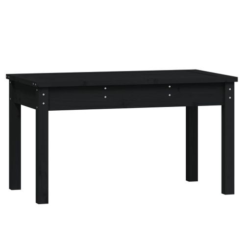 Banc De Jardin Meuble De Patio D'extérieur Terrasse Noir 80 X 44 X 45 Cm Bois Massif