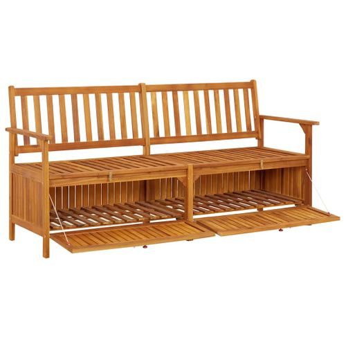 Banc De Jardin Meuble De Patio D'extérieur Terrasse De Rangement 170 X 63 X 84 Cm Bois D'acacia
