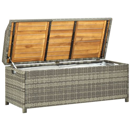 Banc De Jardin Meuble De Patio D'extérieur Terrasse De Rangement De Jardin 120 Cm Résine Tressée
