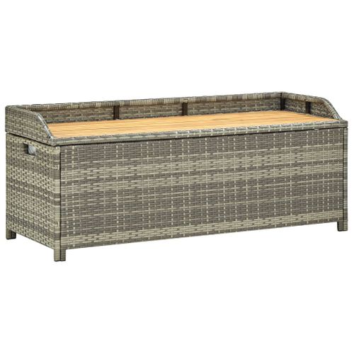 Banc De Jardin Meuble De Patio D'extérieur Terrasse De Rangement De Jardin 120 Cm Résine Tressée