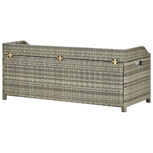 Banc De Jardin Meuble De Patio D'extérieur Terrasse De Rangement De Jardin 120 Cm Résine Tressée